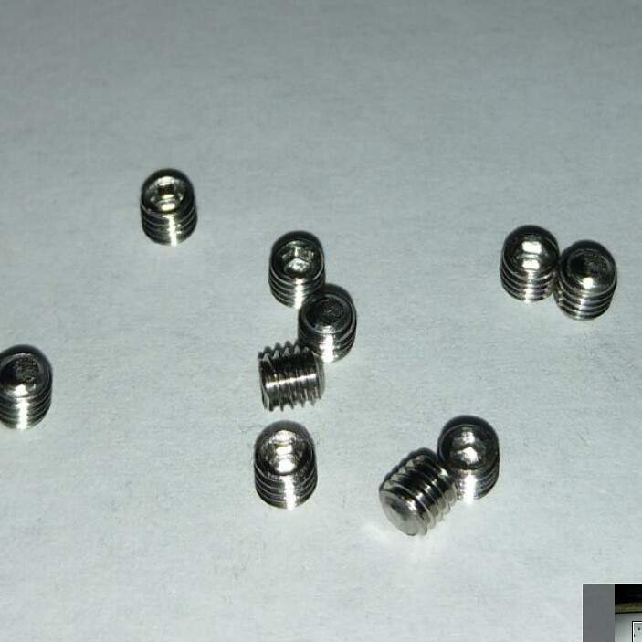 SUS304 不锈钢内六角平/凹端M1.6紧定机米螺丝止付螺钉现货