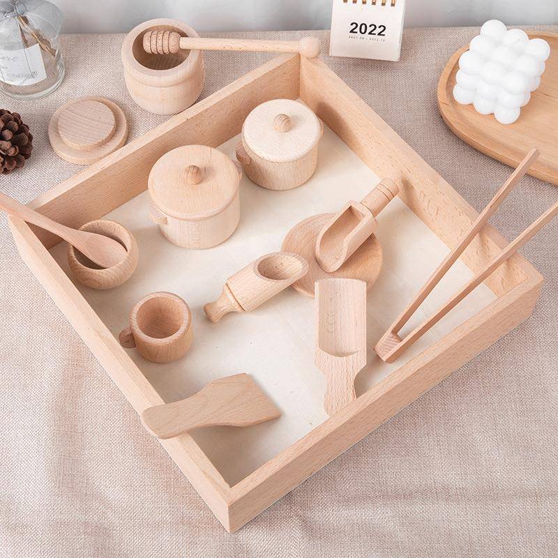 木制幼儿童益智早教感官教具过家家玩具仿真茶具仿真厨房玩具