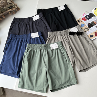 松紧腰抽绳运动速干五分短裤 DRY吸湿排汗高弹力 透气薄款 男士 夏季