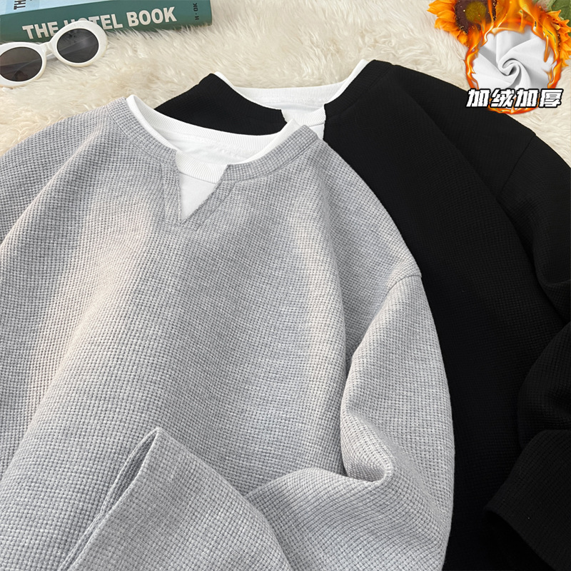 2025 HT25764加绒 摆拍大码假两件长袖T恤M-5X HT25965-特P29