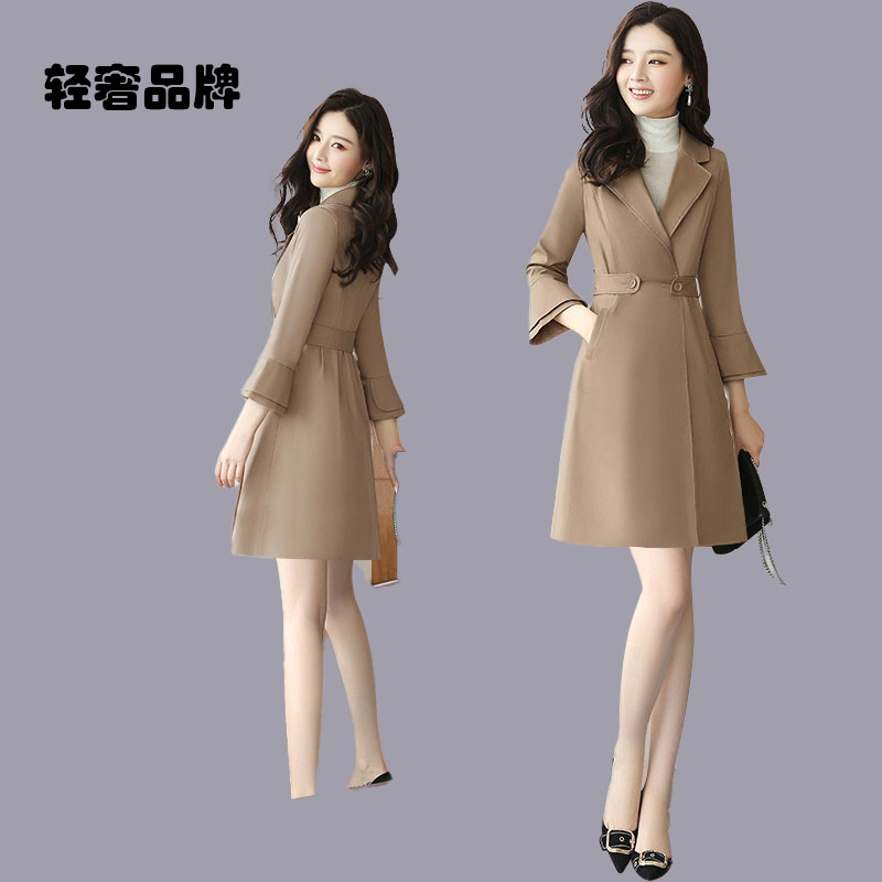 朗姿约定风衣女中长款韩版春秋季2026新款宽松小个子薄款港风外套