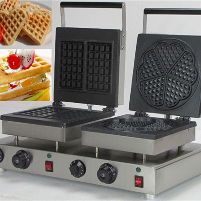 极速家用心型经典格煎饼机 电热烘烤华夫饼机R格子饼炉肉松饼机器