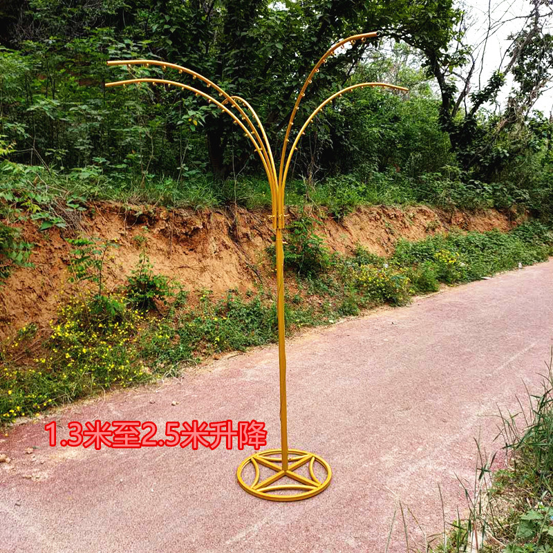极速2019新款婚庆道具铁艺水晶树可升降 路引婚礼tV台摆件珠帘许