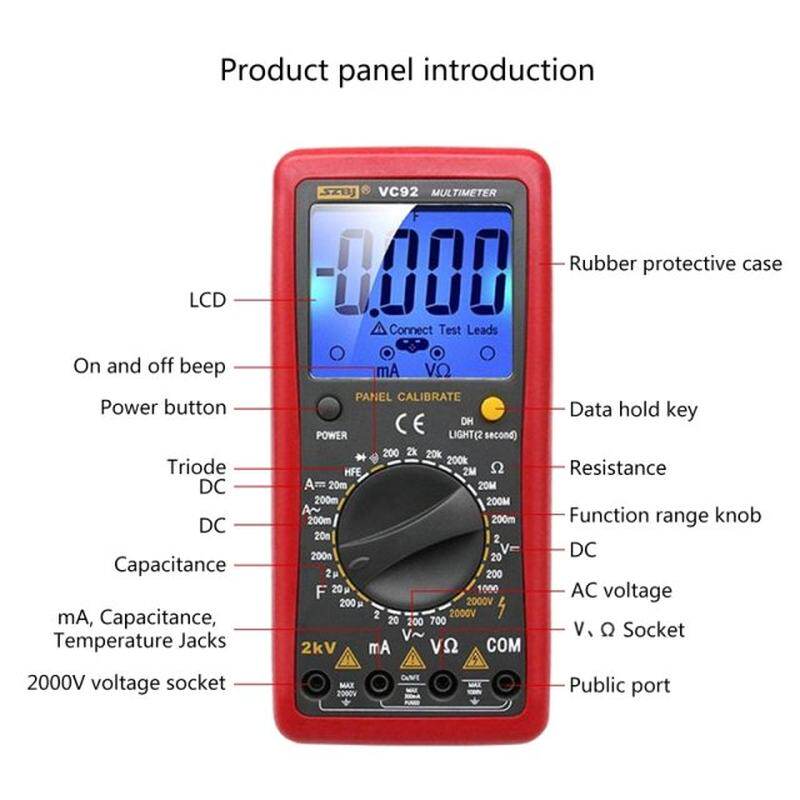极速Digitafl Multimeter with DC AC Voltmeter & Ohm Volt Amp - 实物图
