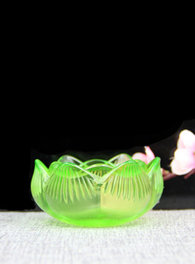 极速七彩琉璃莲花酥油灯座蜡烛台供佛玻璃中O式家用佛具观音佛前