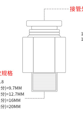 极速。正泰外六角气管接头NPH4-M5 PH6-M5 PH8 PH10 PH12 0Y1 02