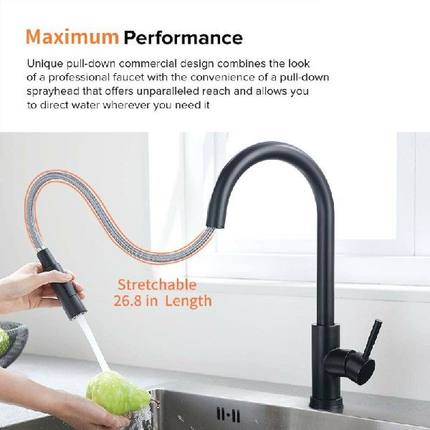 极速Sensor Kitchen Faucets Pull OuGt Black Kitchen Faucet