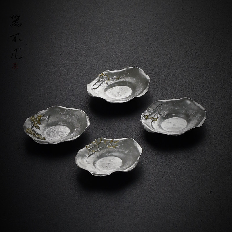 极速日式纯锡茶杯k垫 家用创意防烫防滑隔热茶杯托 功夫茶道茶杯