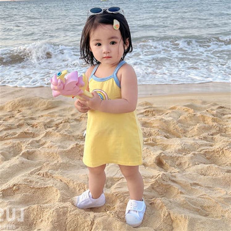 极速背心裙婴儿吊带裙幼儿洋装女z童沙滩裙夏季洋派2023新款小裙