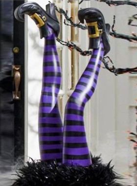 极速1 Pacir Halloween Evil Witch Legs Props Upside Down Wiza