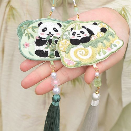 极速香囊刺绣熊猫挂颈香包古风挂件香Y袋汉服配饰