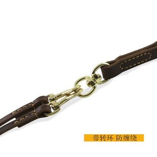 极速Double Dog Leash Genuivne Leather Dual Dog Leash 360 Swi