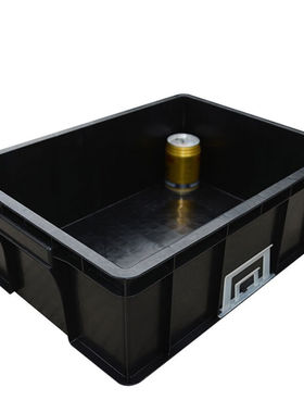 极速BYlj-152m防静电黑色周转箱塑料加厚收纳箱零件盒6号带盖子54
