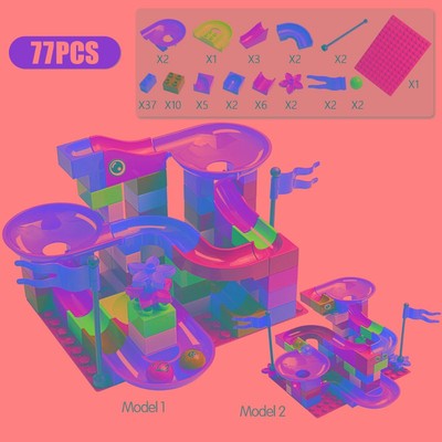 极速77-308PCS Marble Race Run Big BlocIk Compatible city Bui