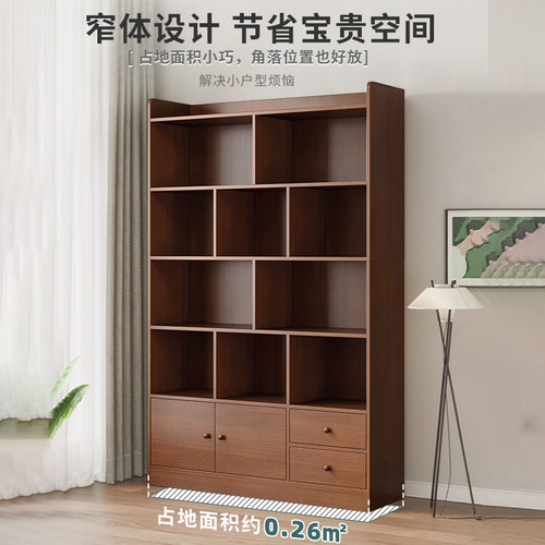 新品书架落地置物架图书馆收纳柜办公室储物O柜子家用整面墙一体