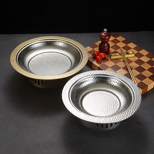 极速304不锈钢干锅锅具餐厅保B温炉浅汤锅锤纹锅仔酒精炉肉蟹煲牛