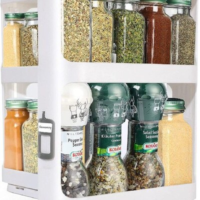 极速Kitchen Spice Organizer Rack MultiL-Function Rotating