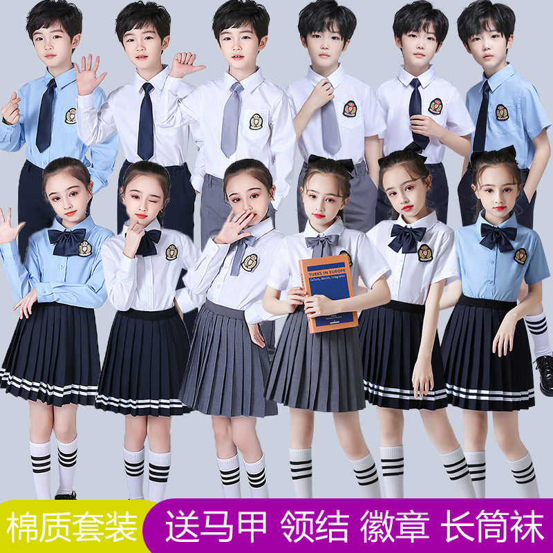 新品儿童校服英伦风中小学生大合唱演出服L装幼儿园园服主持人礼