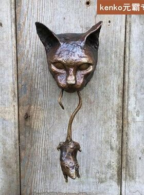 极速New Cat Anjd Mouse Door Knocker Or Wall Resin Ornament R