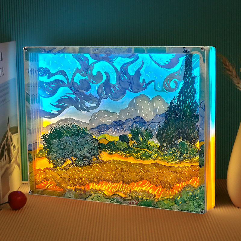 极速创意礼物水晶框剪影小夜灯办公室G桌面摆件装饰台灯立体光影,节庆用品/礼品,文化创意纸雕灯,淘宝优惠券,粉丝福利购,淘宝优惠卷