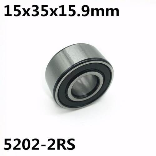 极速10PCS 5202-2RS 15x35x15.9 mm DoubHle row angular contact
