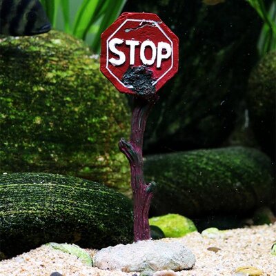 极速Shark Warning Signs Funny Aquarium Landscape Orname.nts