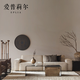 极速奶咖色壁纸卡其色纯色不织布北欧卧室客厅壁纸非自Z粘奶茶色