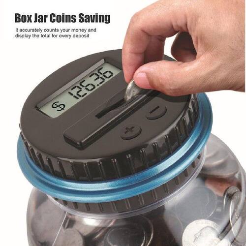 极速Clear Digital Electronic Piggy EBank Coin Savings Counte