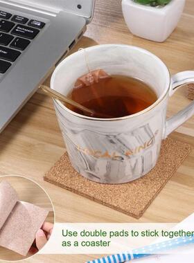 极速50PCS 95x95mm Self Adhesive SCquare Cork Sheets for DIY