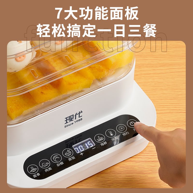 新品现代电蒸h锅三层多功能电蒸笼家用蒸锅电蒸箱超大容量蒸汽锅