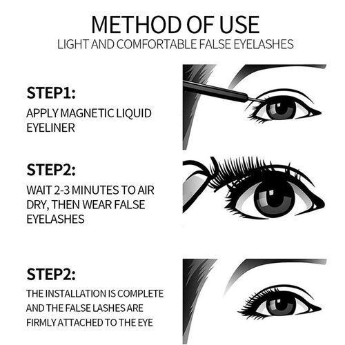 新品Magnetic Eyelashes and Eyyeliner set Natural long 3D Eye