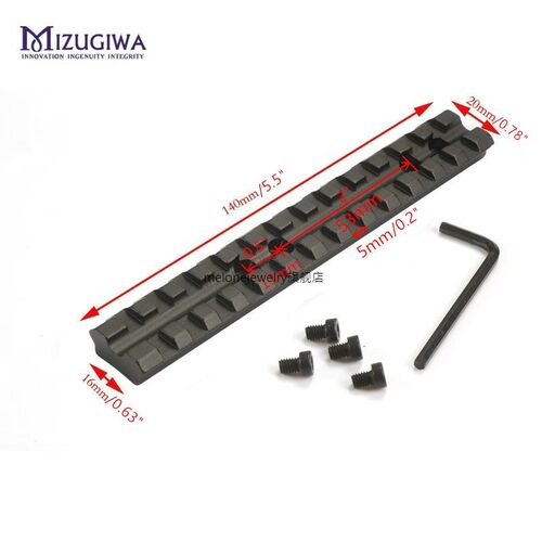 新品Scope Mount 5/9/1q3 Slots 20mm Picatinny Rail Adapter mo