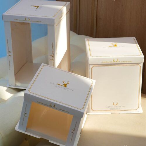 极速Translucent birthday cake box 6 6 Iinches 8 8 10 10 and