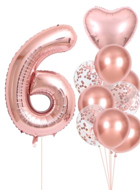 极速10pcs Happy Bmirthday Balloons Rose Gold Number Ballons