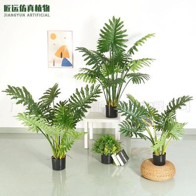 室内造景植物高级感仿真春芋叶绿植盆栽客厅手感仿真大型喜林芋