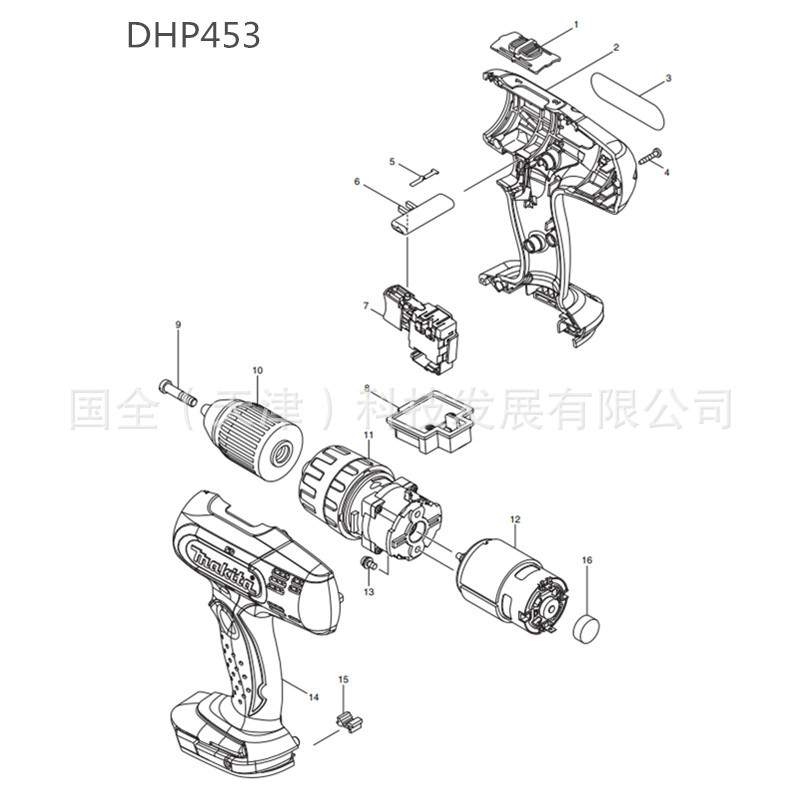 Makita牧田充电工具DHP453充电式冲击起子电钻18V锂电1/2夹头42Nm
