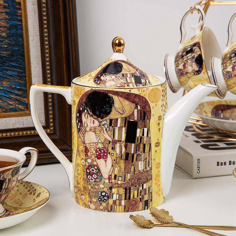 出口外贸克林姆特创意吻陶瓷茶壶冲茶家用耐高温单壶泡茶,畜牧/养殖物资,畜牧/养殖器械,淘宝优惠券,粉丝福利购,淘宝优惠卷