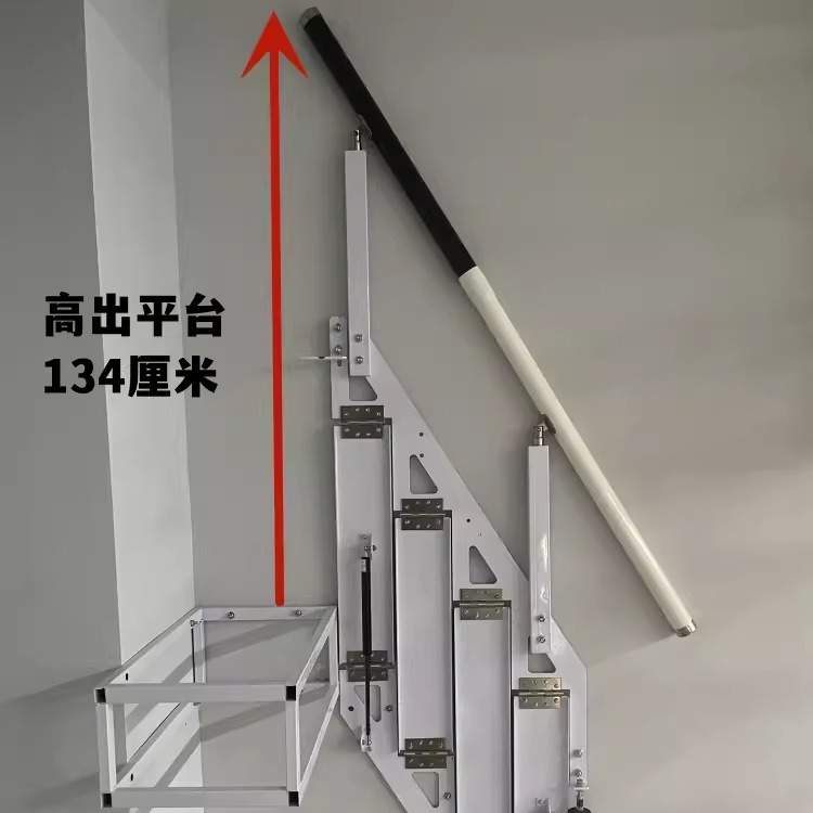 侧面靠墙折叠楼梯家用踏步台阶室内外loft复式二楼阁楼跃层钢梯子
