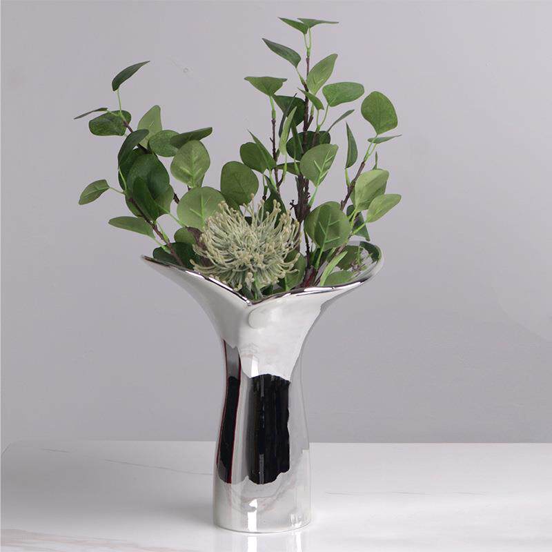 现代北欧花瓣花瓶花器摆件软装样板间售楼部茶几桌面橱窗陈设饰品