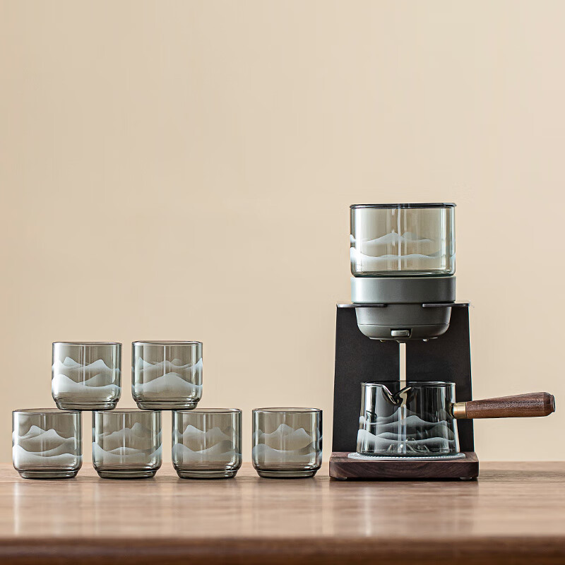 铅灰远山玻璃自动茶具整套懒人泡茶神器新款家用高档茶水分离器