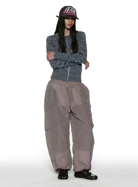 3M新雪丽暖绒宽松棉裤 PARTIMENTO 中腰阔腿可调节抽绳休闲裤