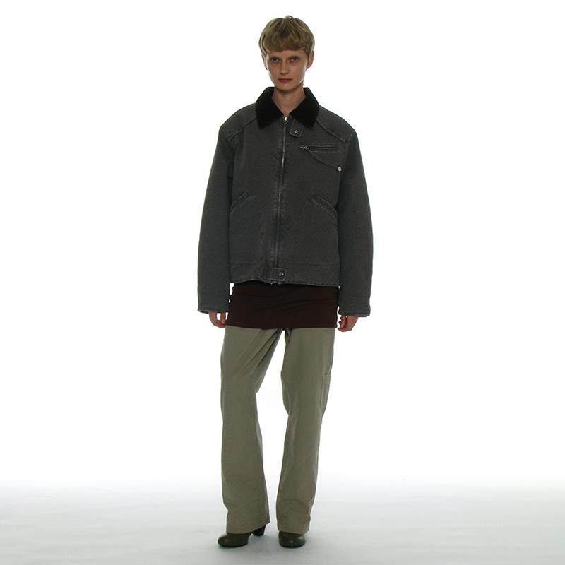 巴恩风夹克 韩国正品PARTIMENTO 秋冬后背大口袋水洗翻领外套