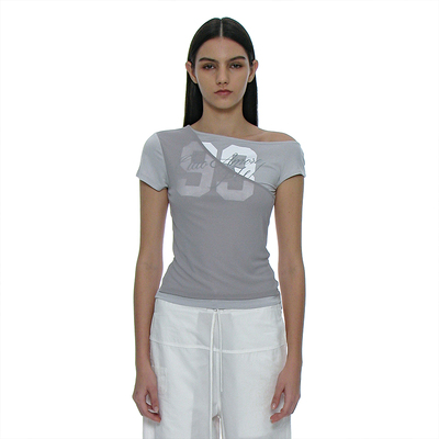 时尚斜肩假两件休闲韩国正品修身