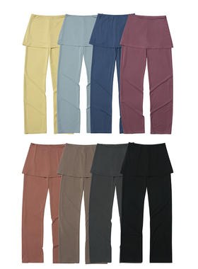 双层假两件瑜伽裤 韩国正品 PARTIMENTO 女士宽松柔软休闲裤