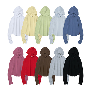 百搭修身上衣 韩国正品 PARTIMENTO 国内现货连帽短款薄卫衣