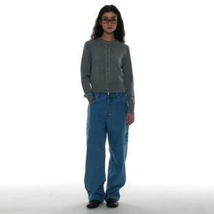 多口袋牛仔裤 韩国正品 PARTIMENTO 25秋冬个性美式街头阔腿长裤