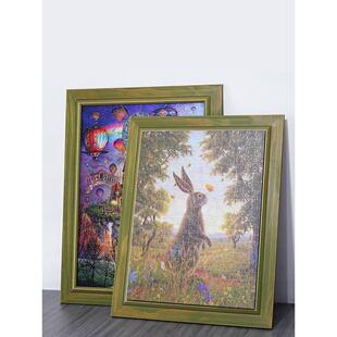 拼图框外框定做立体悬浮框装裱任意尺寸定制儿童画复古像框架挂墙