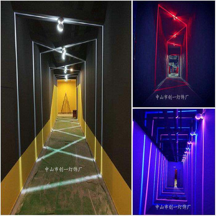 创意LED酒吧KTV酒店宾馆过道走廊入户射灯门框造型七彩变色线条灯