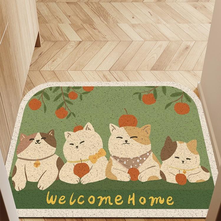入户门垫卡通地垫门口玄关猫咪丝圈脚垫地毯进门除尘家用定制垫子