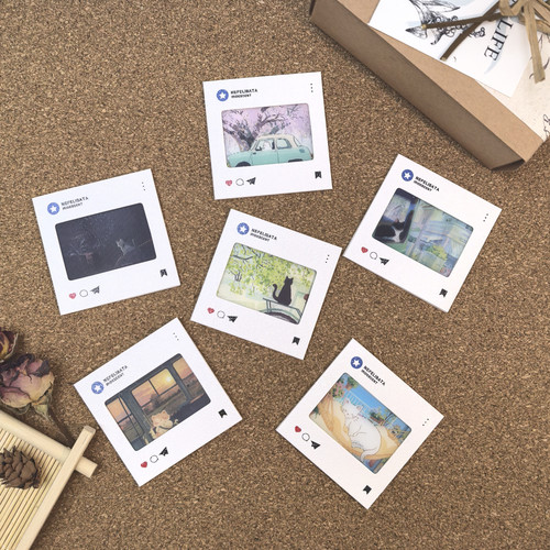 旅行变化光栅卡贺原创意猫动态装饰钥匙扣小挂件送纪念日风景礼物